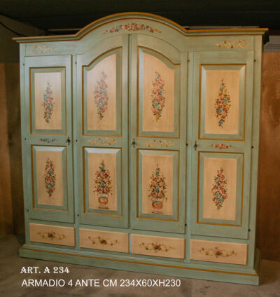 Armoire with dome, 4 doors and 4 drawers