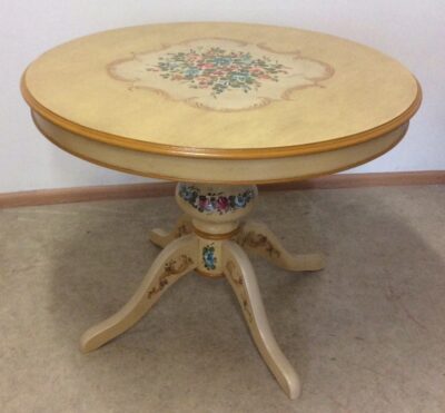 Round dining table decorated