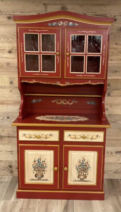 Credenza 2 porte 2 cassetti alzata a vetri