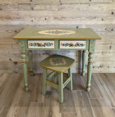 Writing desk decorated with flap