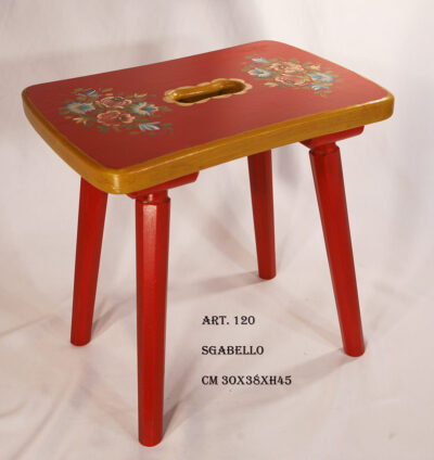 Chair wooden stool decorated